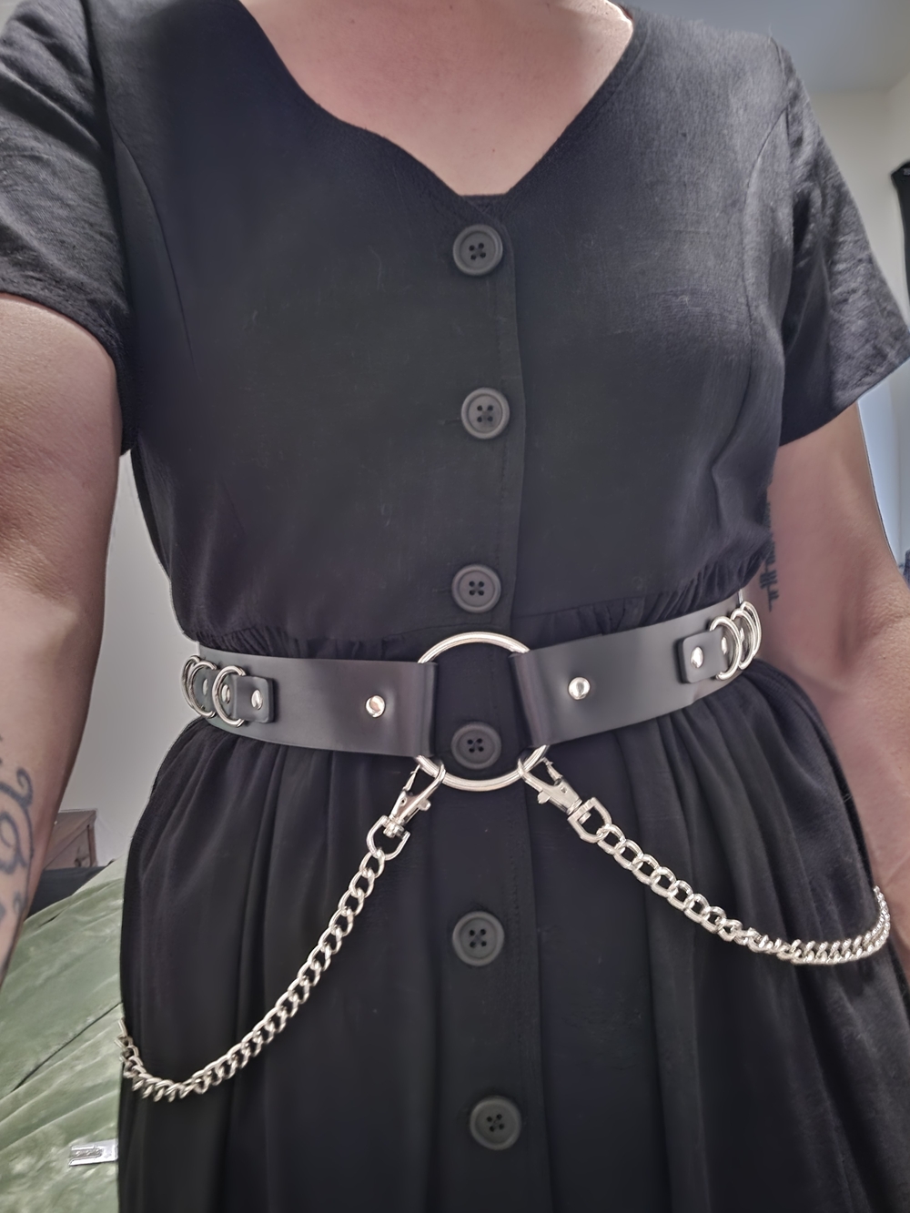 Disturbia Draconoid Belt Size Small Vegan Leather With Removable Chains NWT